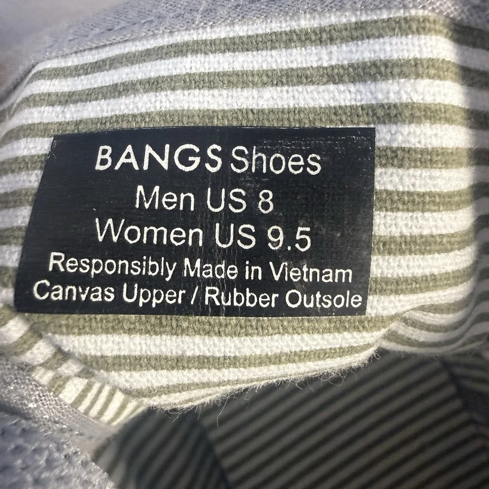 BANGS Gray Canvas High Top Sneakers Moon Forest Embroidered Women's 9.5